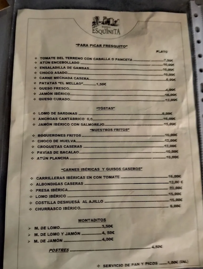 Menu_Bodega La Esquinita_Cortegana_image_4