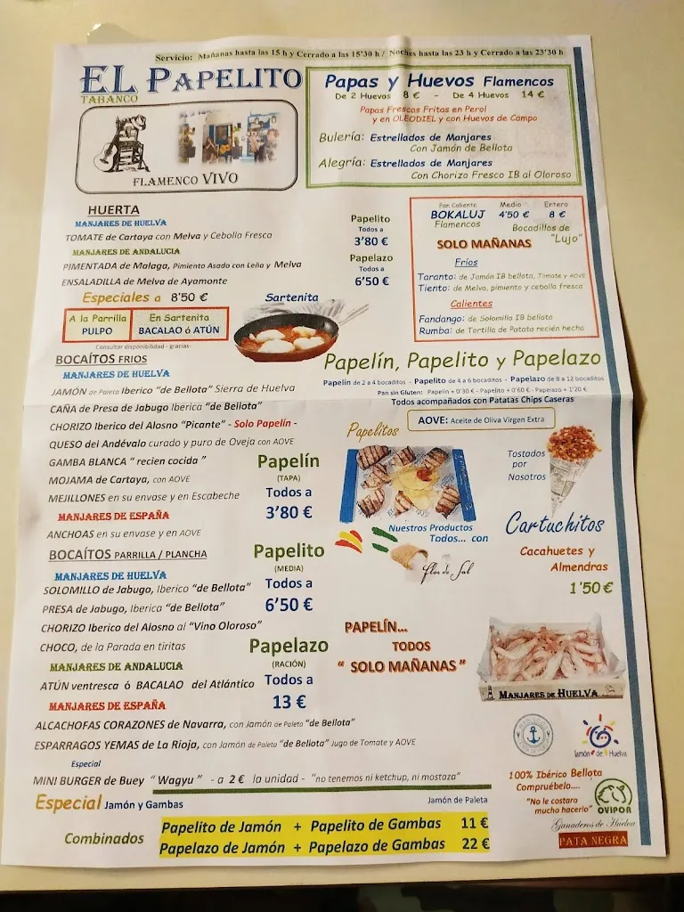 Menu_Jamon y Gambas - El Papelito de Manjares_Cartaya_image_1