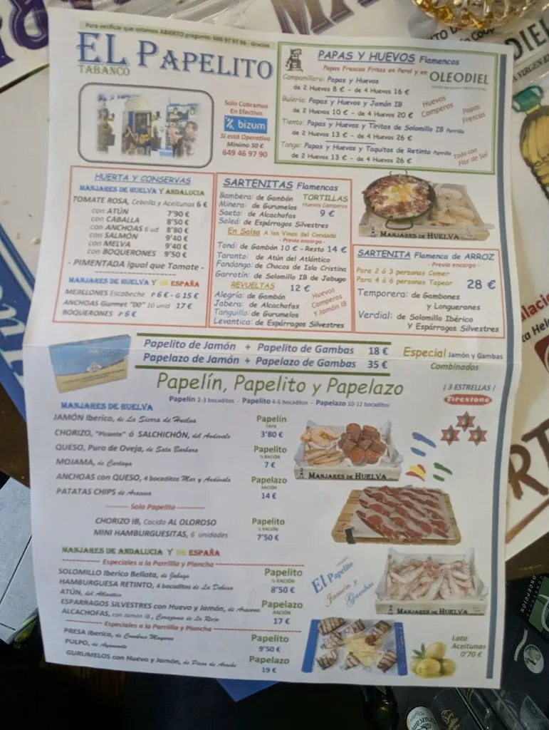 Menu_Jamon y Gambas - El Papelito de Manjares_Cartaya_image_2
