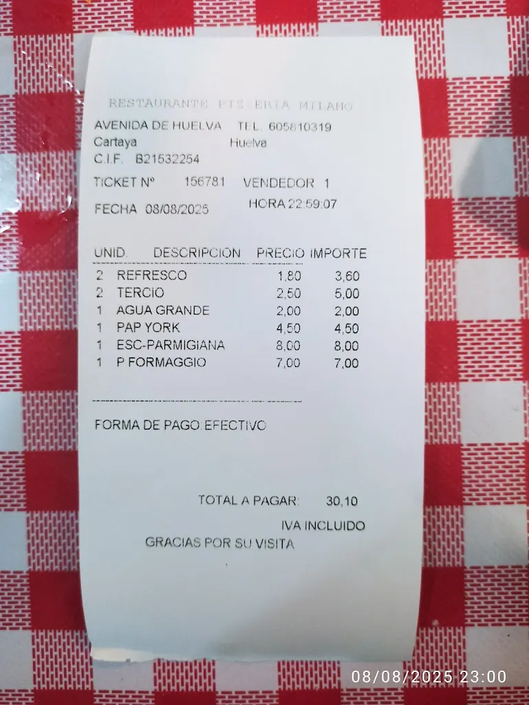 Juan Belmonte_Pizzaria Milano_Cartaya_review