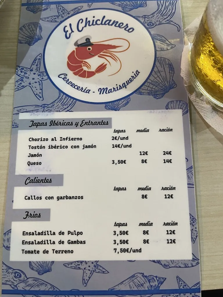 Menu_CERVECERÍA MARISQUERÍA