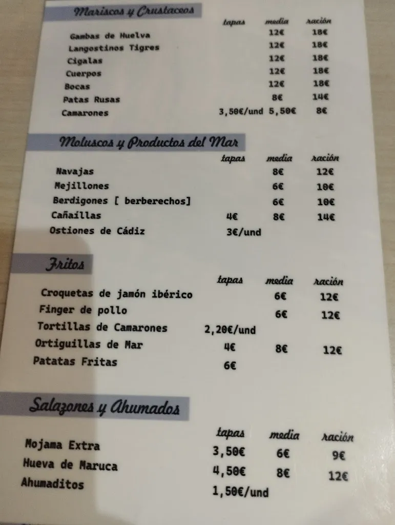 Menu_CERVECERÍA MARISQUERÍA