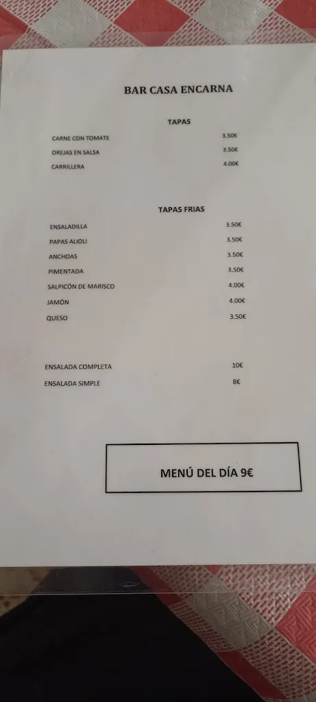 Menu_Bar Avenida Casa Encarna_Galaroza_image_2