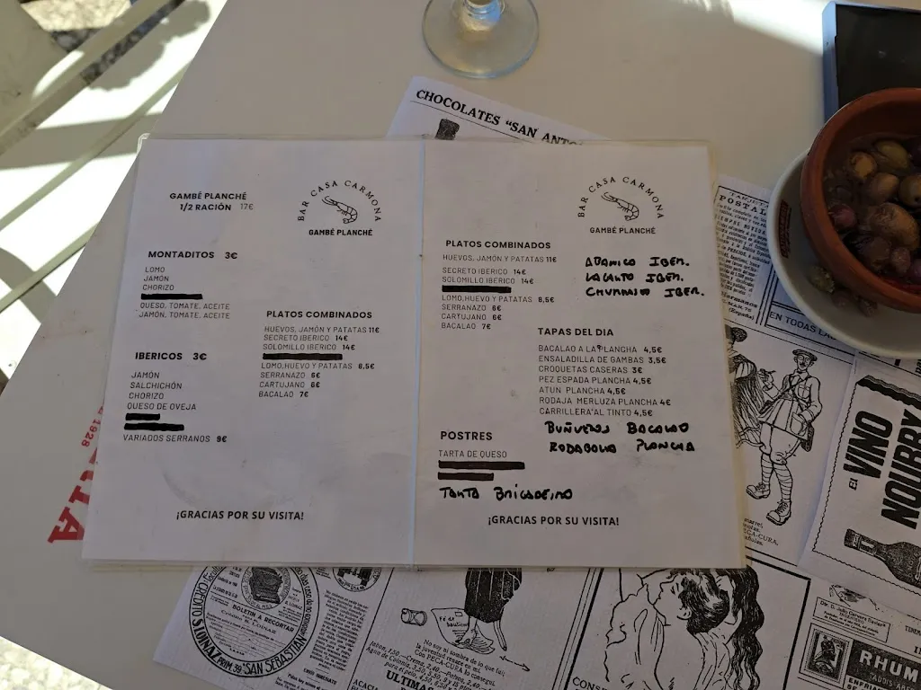 Menu_Bar Casa Carmona_Higuera de la Sierra_image_1