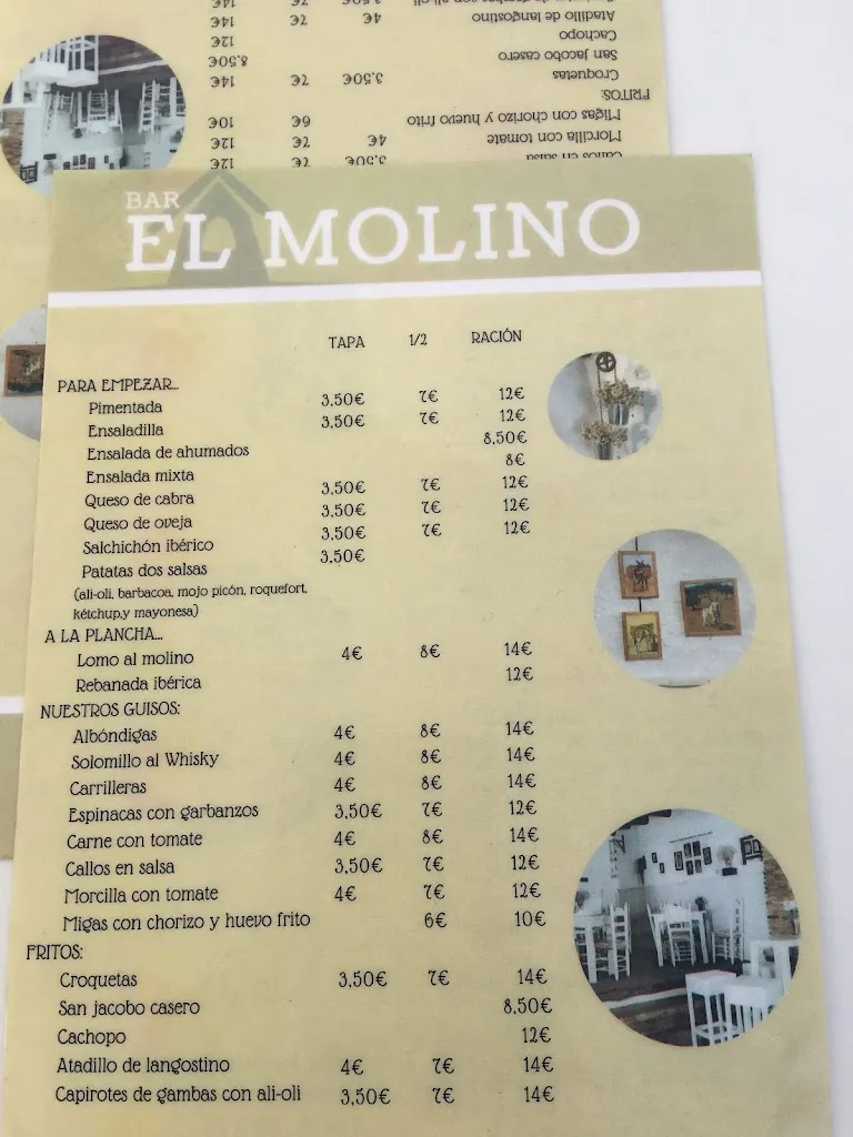 Menu_Bar El Molino_Higuera de la Sierra_image_1