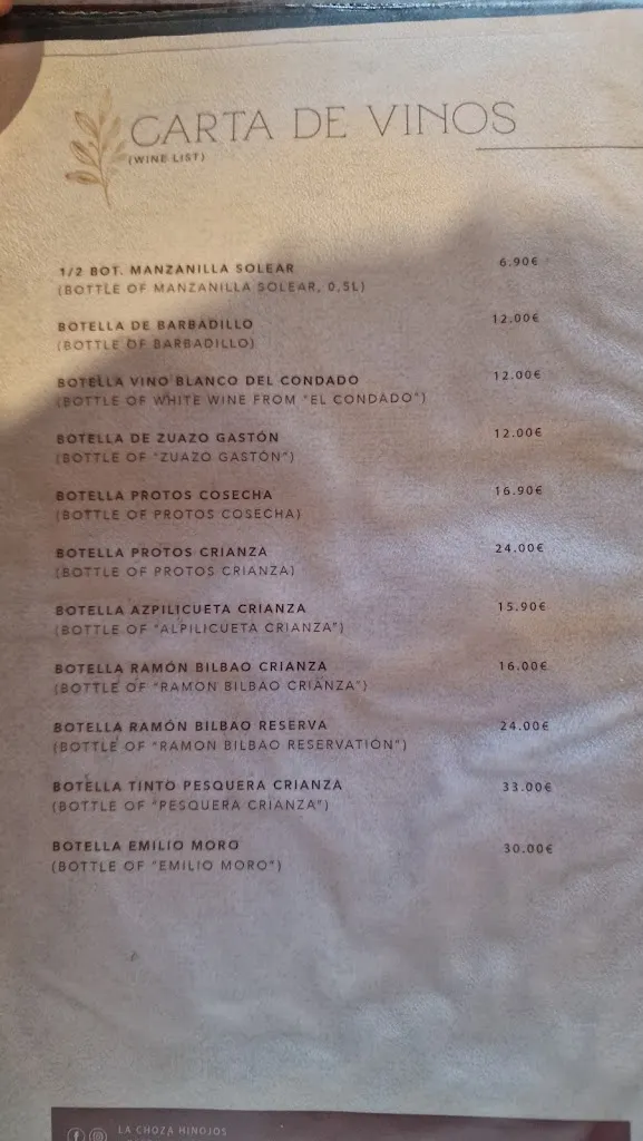 Menu_La Choza de Hinojos_Hinojos_image_2