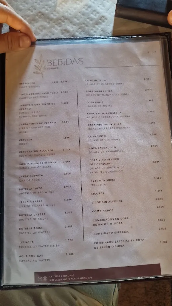 Menu_La Choza de Hinojos_Hinojos_image_4