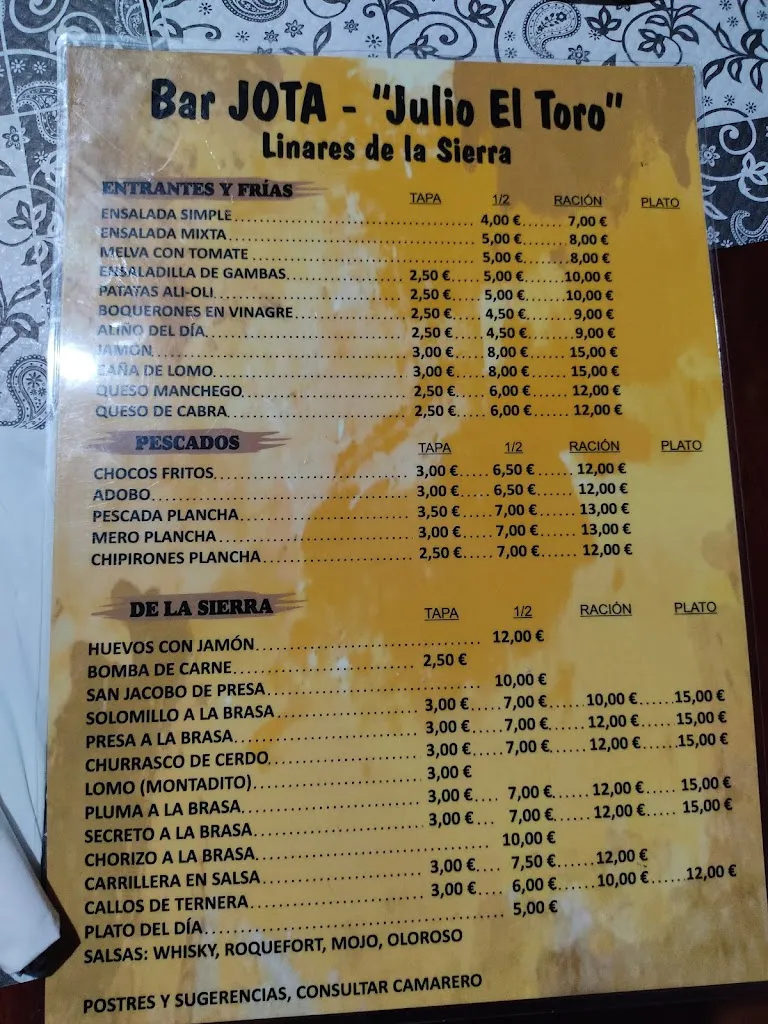 Menu_Bar Jota - Linares de la Sierra_Linares de la Sierra_image_1