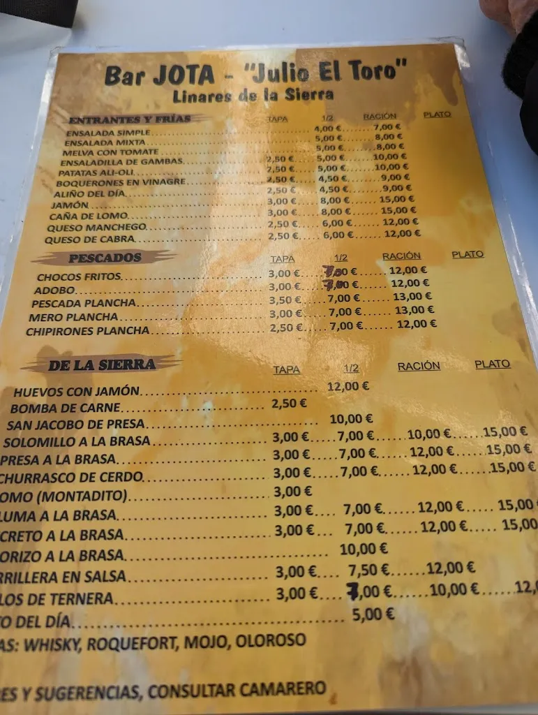 Menu_Bar Jota - Linares de la Sierra_Linares de la Sierra_image_2