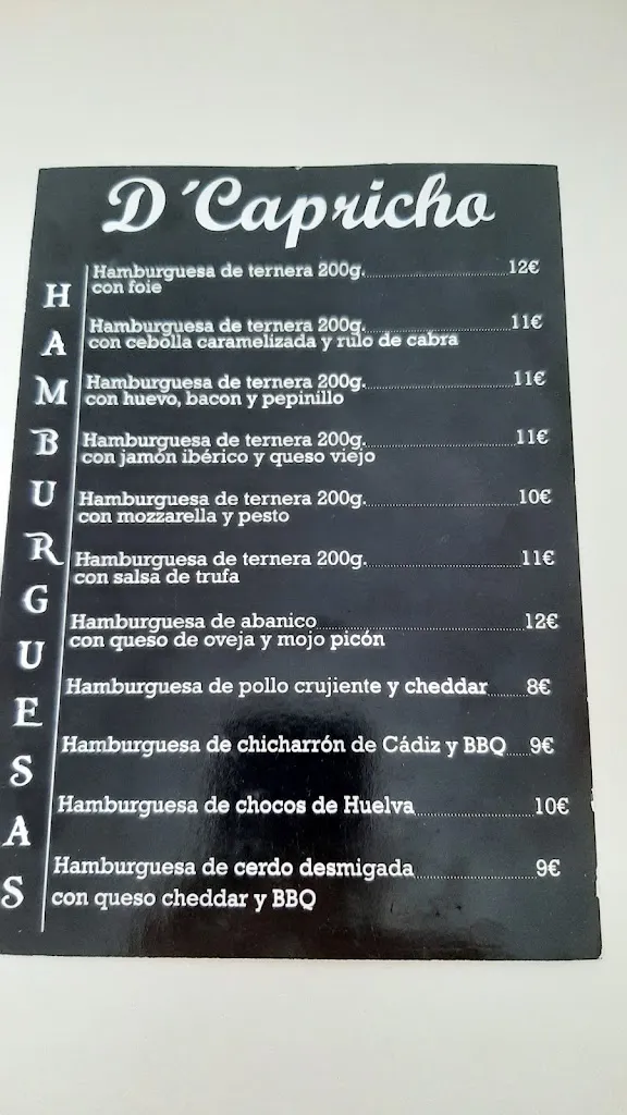 Menu_Bar Restaurante D´Capricho_Marines Los_image_1
