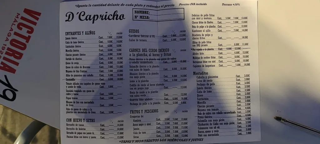 Menu_Bar Restaurante D´Capricho_Marines Los_image_3