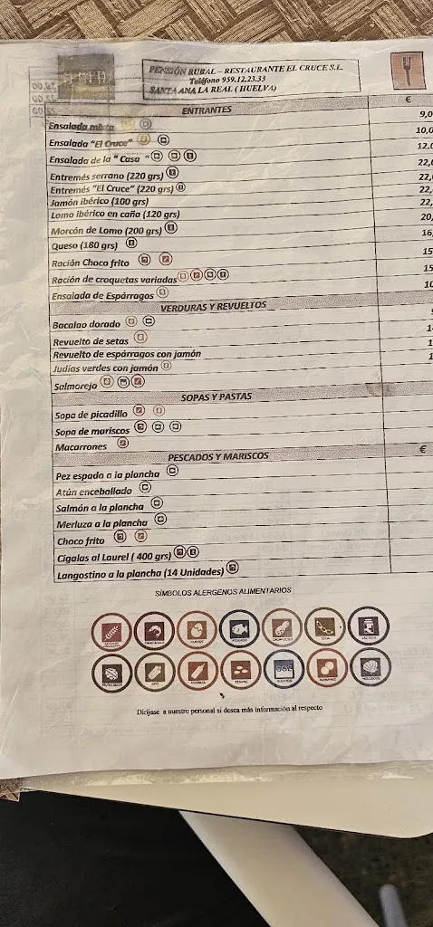 Menu_El Cruce Hostal-Restaurante_Marines Los_image_4