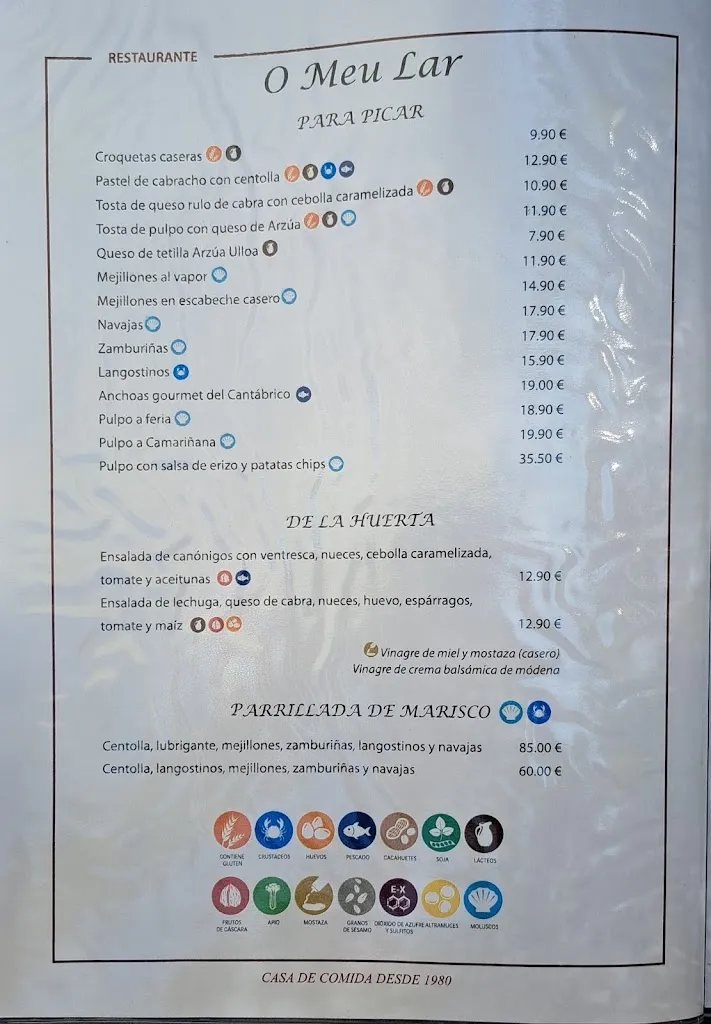 Menu_Restaurante O Meu Lar_Camariñas_immagine_1