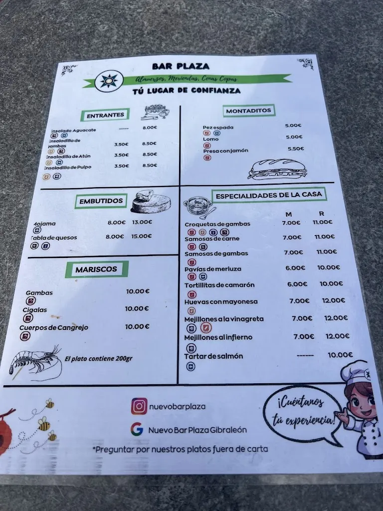Menü_Nuevo Bar Plaza Gibraleón_Gibraleón_Bild_1