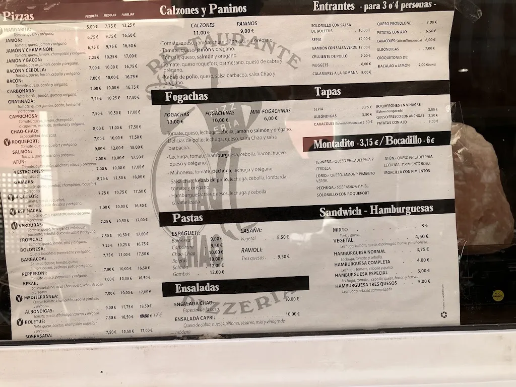 Menu_Pizzeria Restaurante Chao Chao_Biar_immagine_1