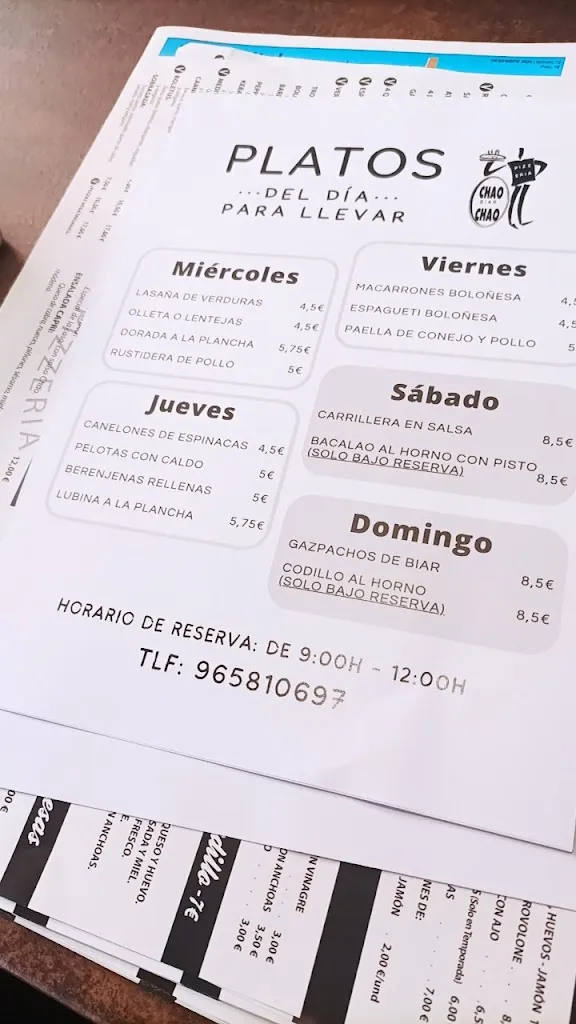 Menu_Pizzeria Restaurante Chao Chao_Biar_immagine_2