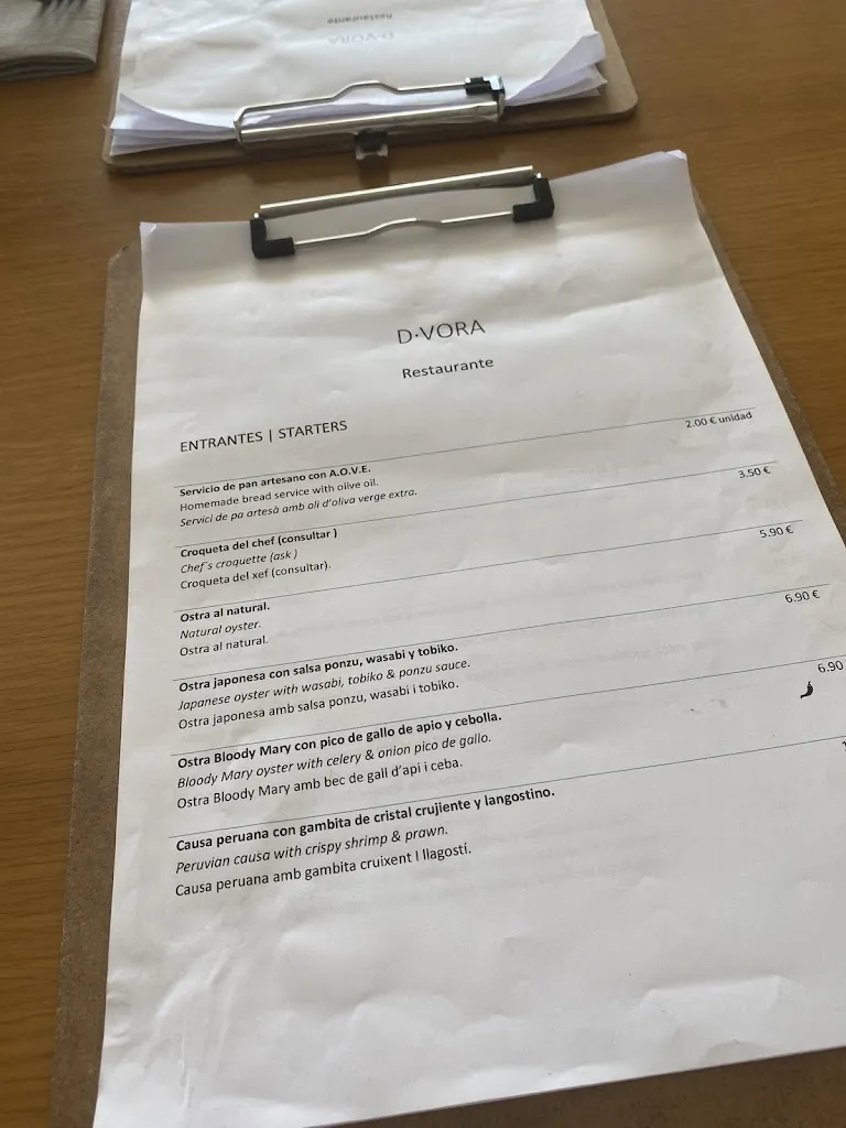 Menu_D-vora Restaurante_Benidorm_immagine_1