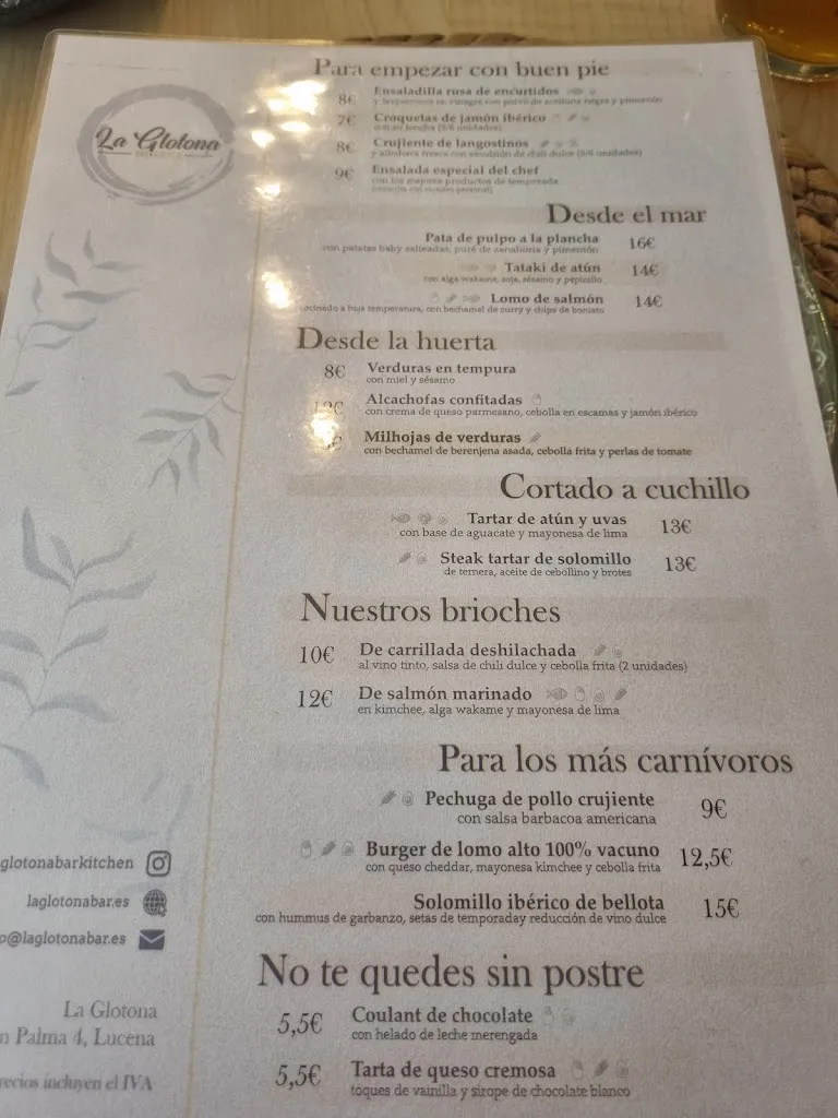 Menu_La Glotona Bar & Kitchen_Lucena del Puerto_image_3