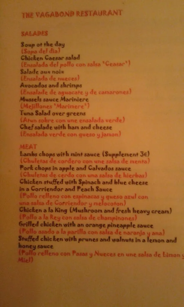 Menu_the vagabond_Benidorm_image_4