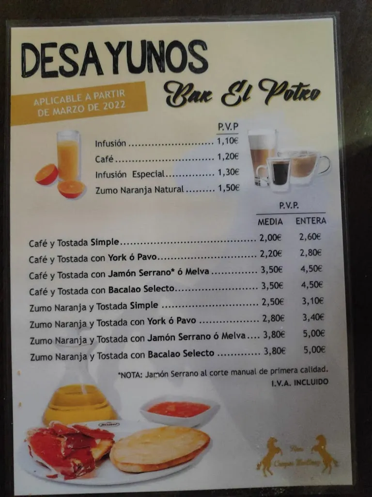 Menu_Bar - Restaurante El Potro_Paterna del Campo_immagine_1