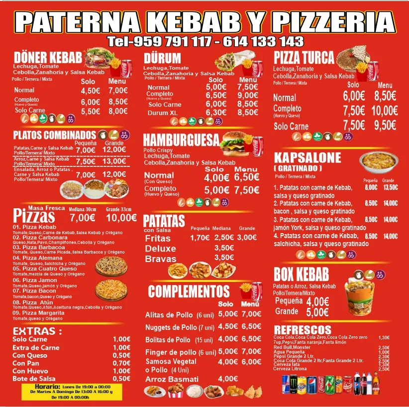 Menu_PATERNA DONER KEBAB_Paterna del Campo_image_1