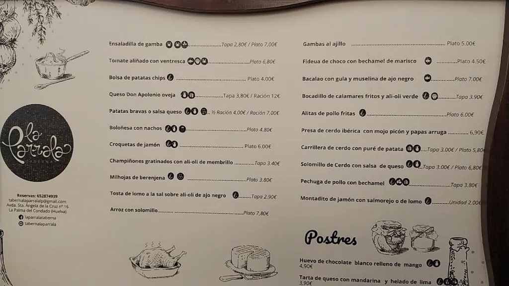 Menu_Taberna La Parrala · Bar de Tapas y Restaurante_Palma del Condado La_image_2