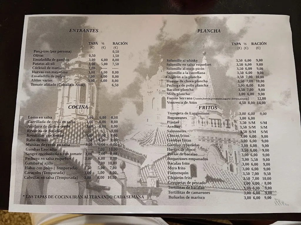 Menu_Bar de Tapas 🍺 Bar Rocío · Comida Casera Tradicional_Palma del Condado La_image_1