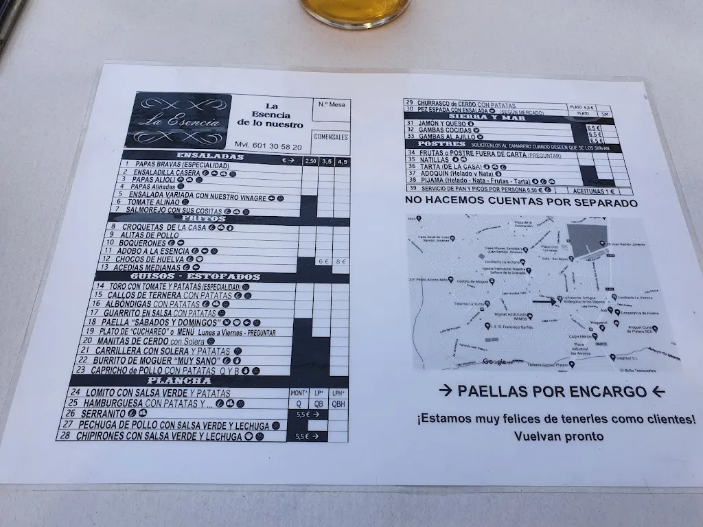 Menu_La Esencia. Antigua Bodeguita de los Raposo_Moguer_image_1