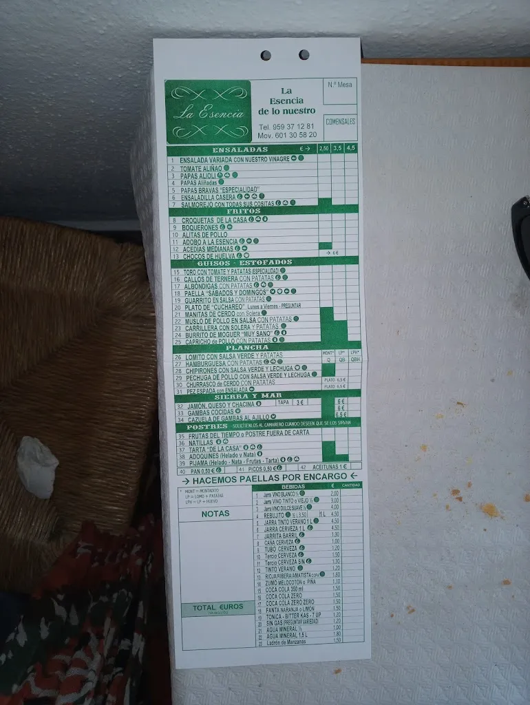 Menu_La Esencia. Antigua Bodeguita de los Raposo_Moguer_image_4