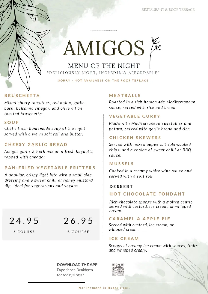Menu_Amigos Restaurant & Roof Terrace_Benidorm_image_2