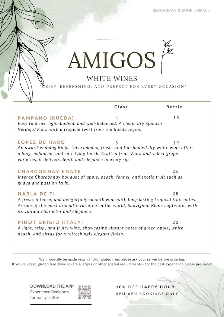 Menu_Amigos Restaurant & Roof Terrace_Benidorm_image_4