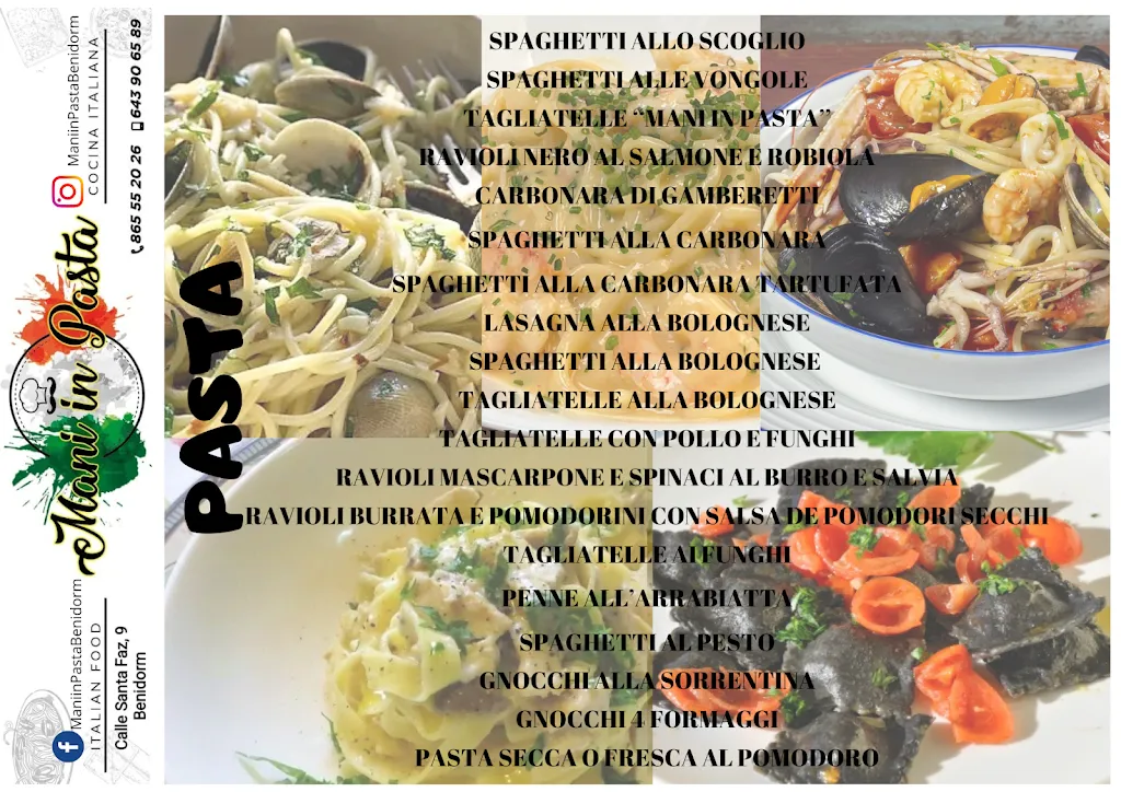 Menu_Restaurante Mani in Pasta_Benidorm_image_1