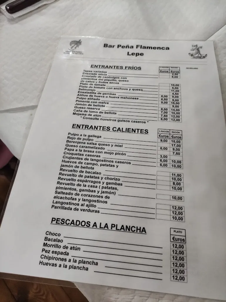 Menu_Peña Cultural Flamenca de Lepe_Lepe_image_2