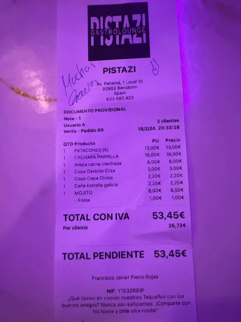 Menu_Restaurant Pistazi gastrolounge - Benidorm_Benidorm_immagine_3