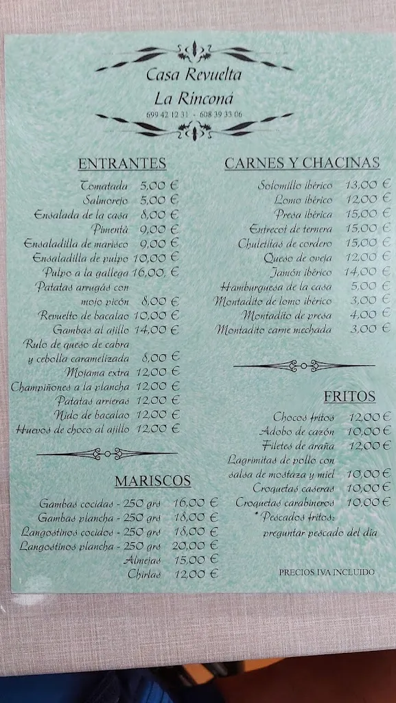 Menu_Taberna Casa Revuelta 