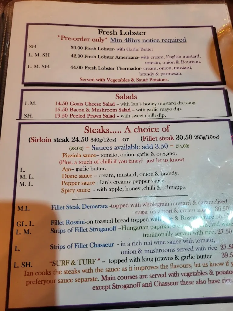 Menu_Ians' Restaurant_Benidorm_image_2