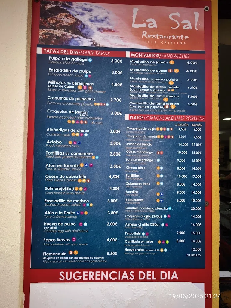 Menu_La Sal_Isla Cristina_immagine_1