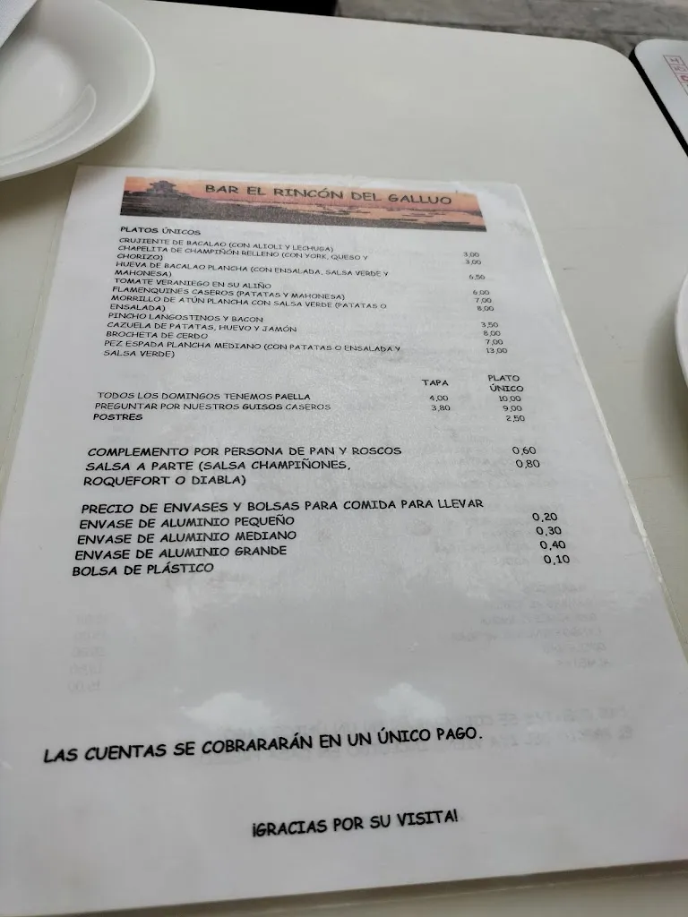 Menu_Bar El Rincón del Gallúo_Isla Cristina_image_3