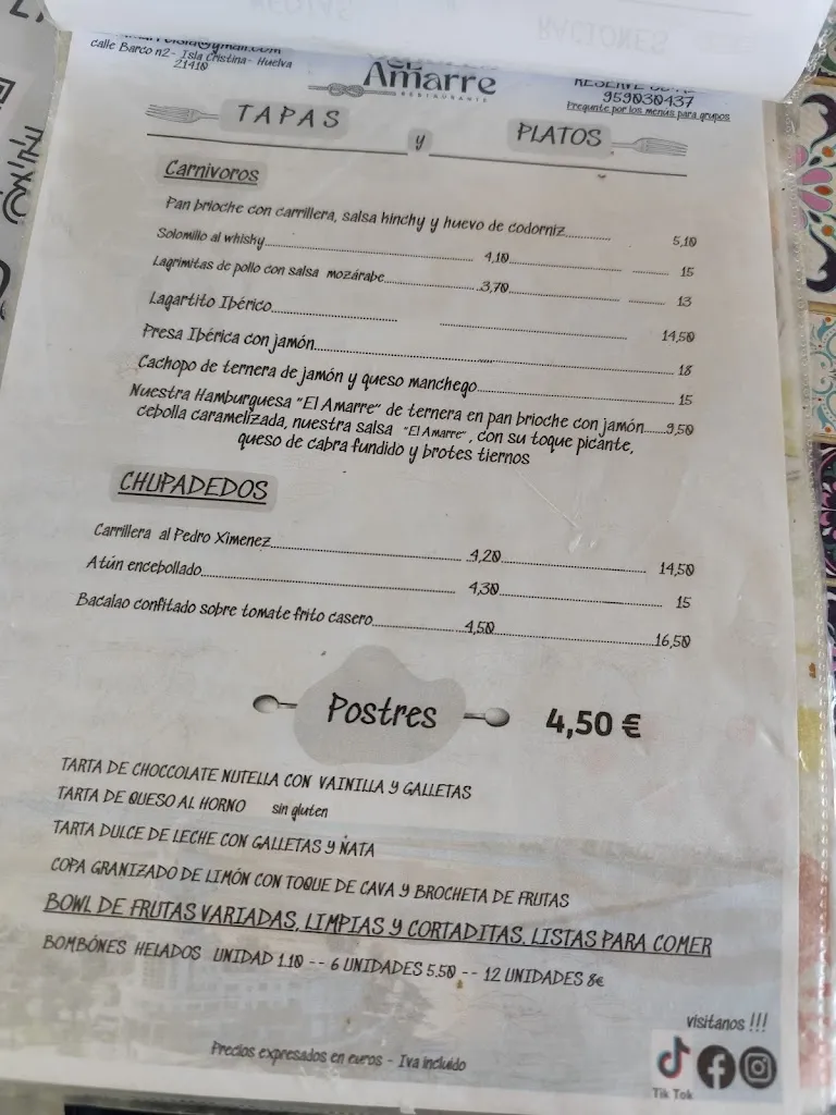 Menu_El Amarre_Isla Cristina_image_1