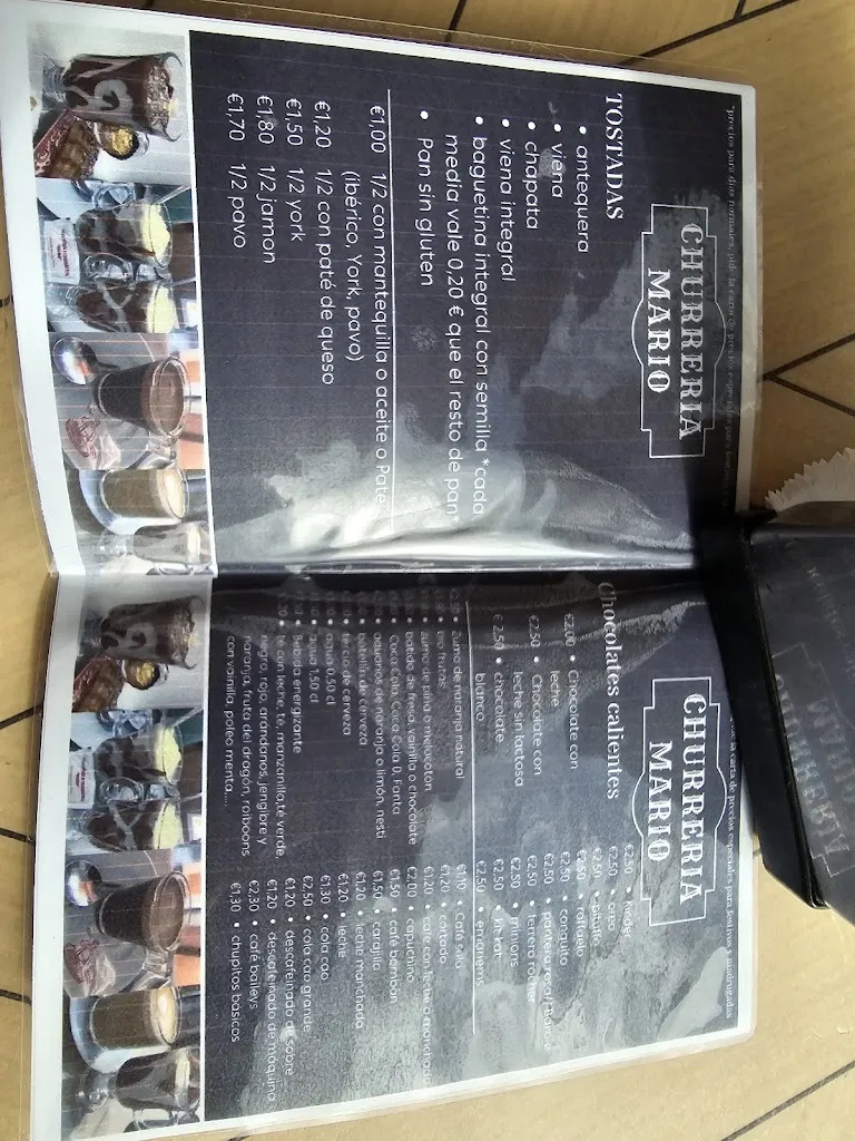 Menu_Cafetería Churrería Mario_Isla Cristina_immagine_1