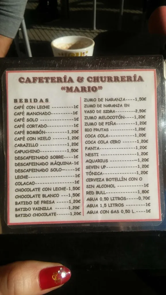 Menu_Cafetería Churrería Mario_Isla Cristina_immagine_2