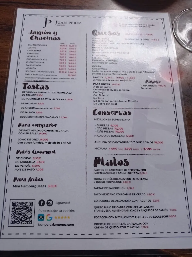 Menu_Juan Pérez Jamones - Abacería Isla Cristina_Isla Cristina_image_2