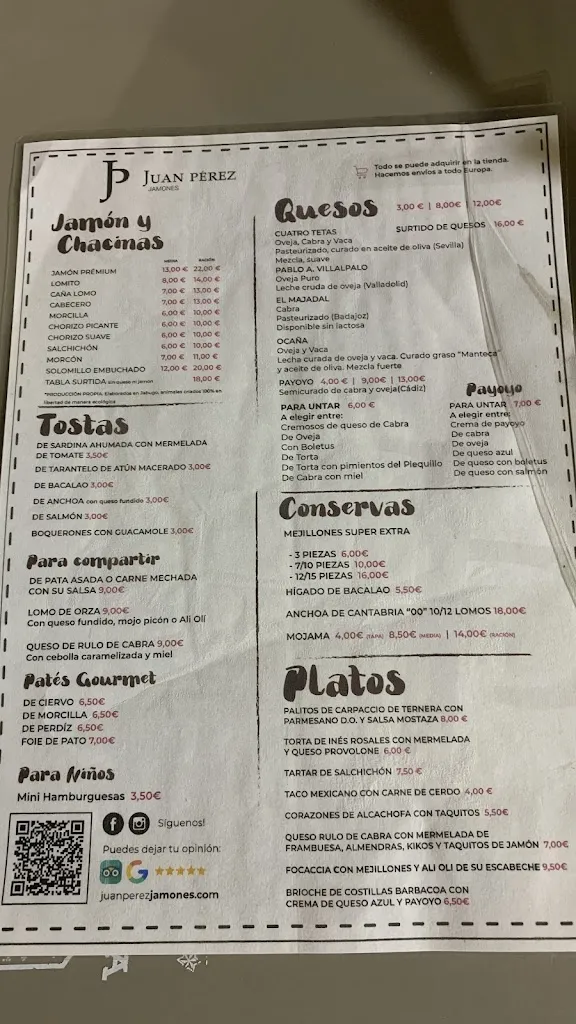 Menu_Juan Pérez Jamones - Abacería Isla Cristina_Isla Cristina_image_4