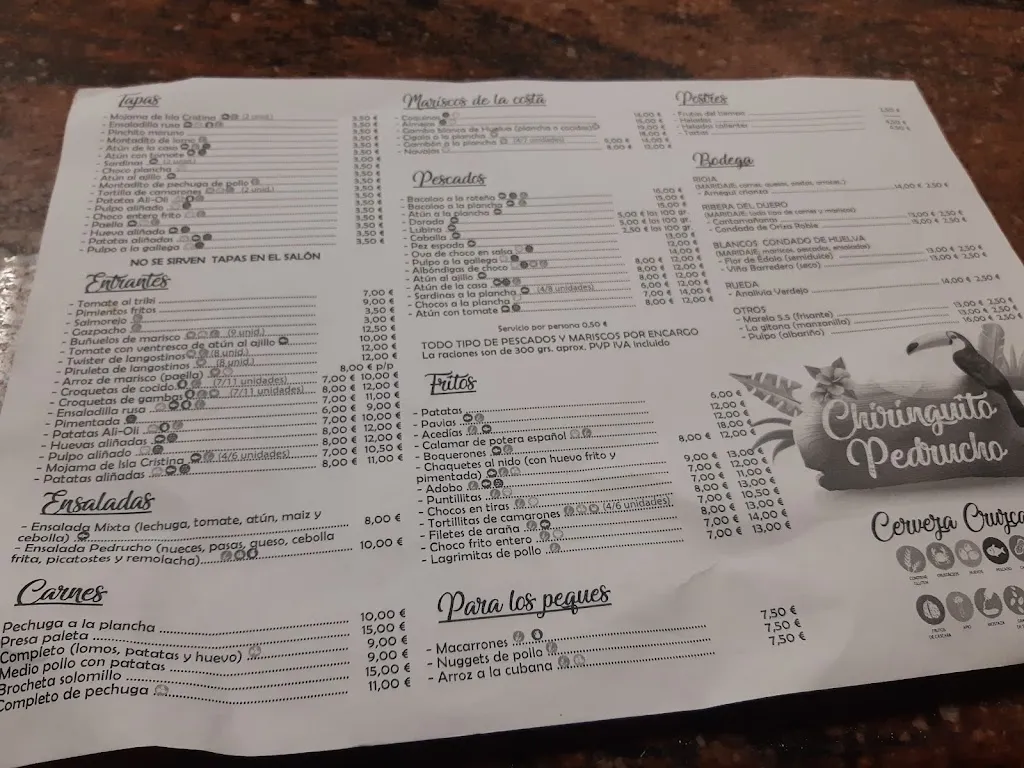 Menu_Chiringuito Pedrucho_Isla Cristina_image_3