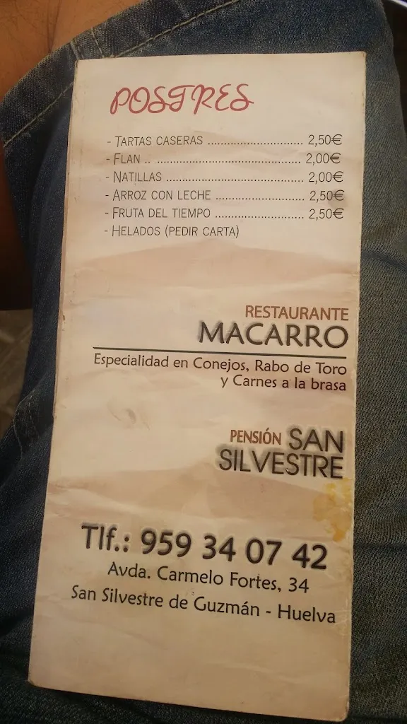 Menu_BAR MACARRO LUSO_San Silvestre de Guzmán_image_2