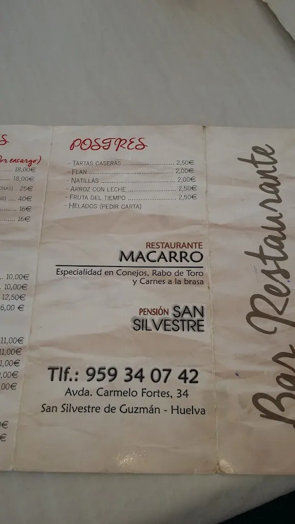 Menu_BAR MACARRO LUSO_San Silvestre de Guzmán_image_3