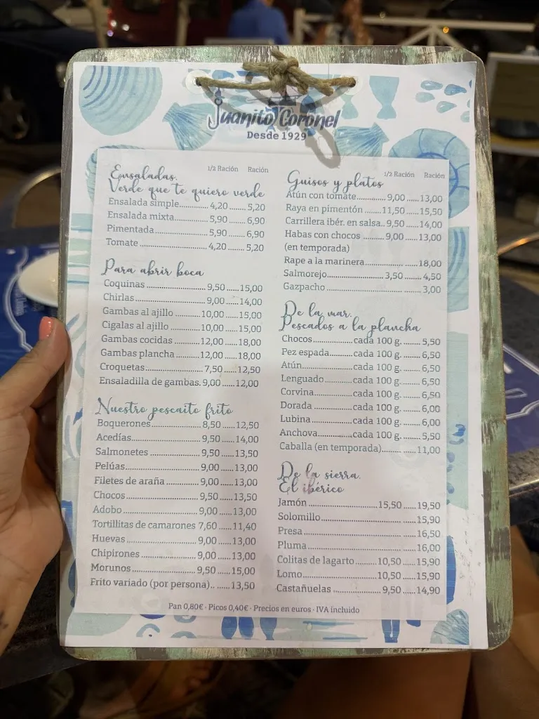 Menu_Bar Juanito Coronel_Punta Umbría_image_2