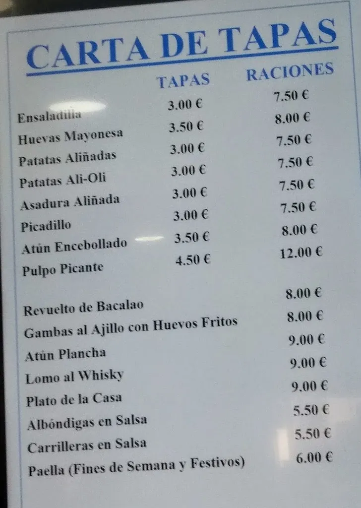 Menu_Los Caracoles_Punta Umbría_immagine_2