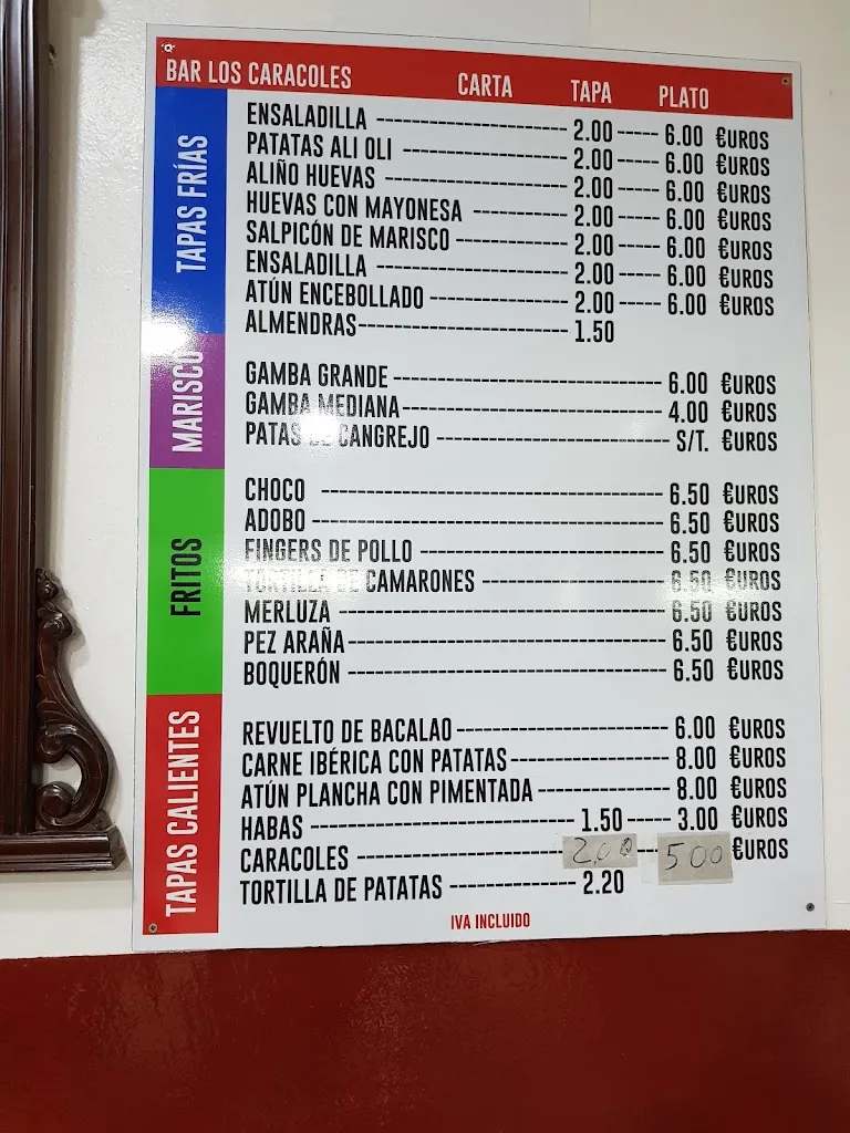 Menu_Los Caracoles_Punta Umbría_immagine_4