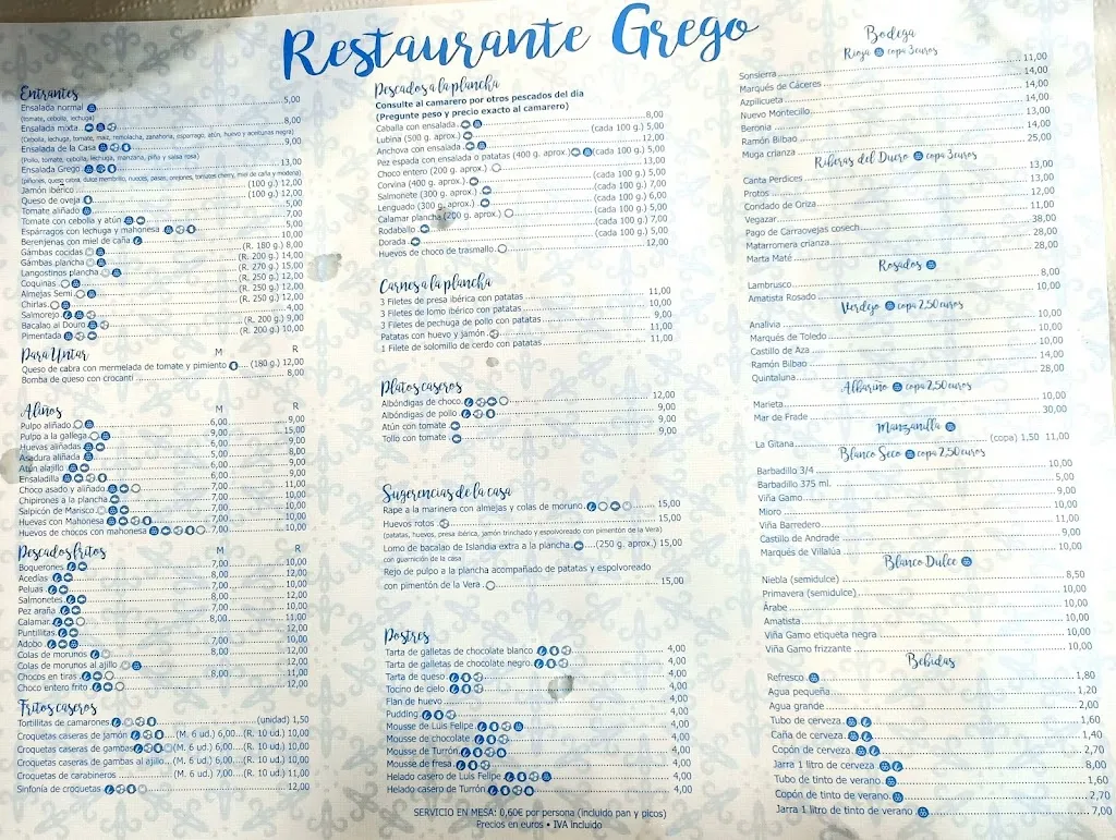 Menu_Bar Grego_Punta Umbría_immagine_3